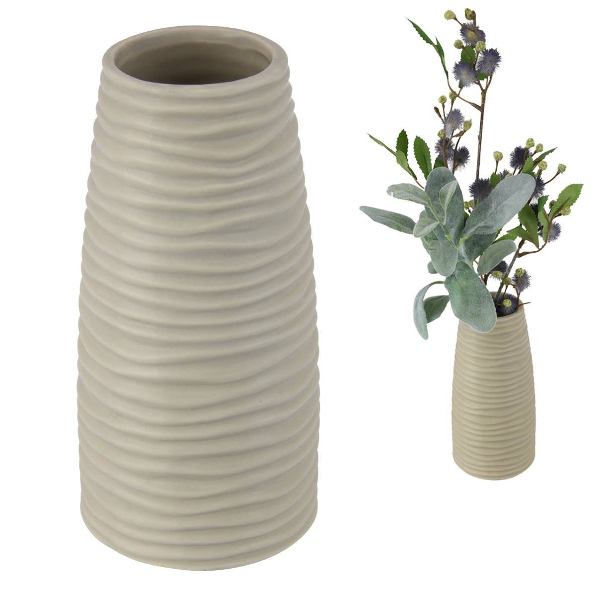 20cm Rippled Vase Camel Colour - Oldboy&