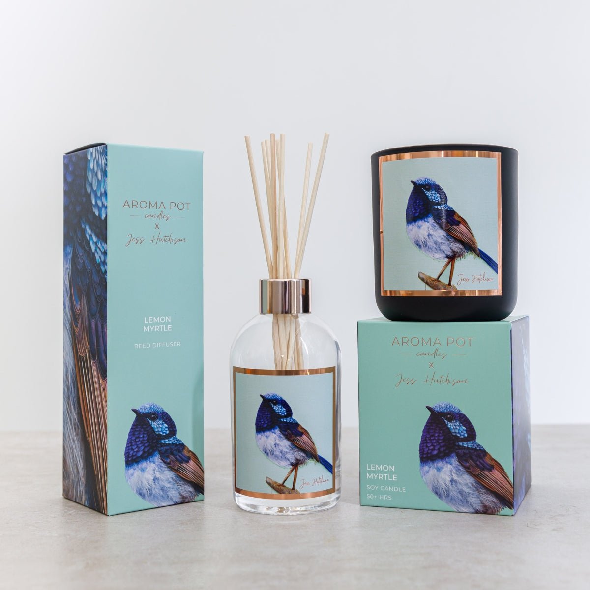 50+Hrs Soy Candle &amp; 200ml Reed Diffuser - Lemon Myrtle - Oldboy&