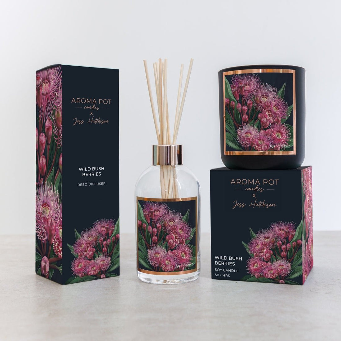 50+Hrs Soy Candle &amp; 200ml Reed Diffuser - Wild Bush Berries - Oldboy&