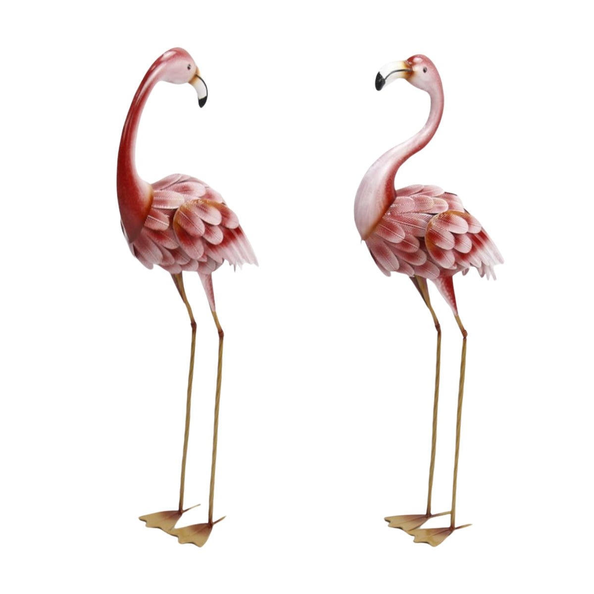 90cm Standing Metal Garden Flamingo (Set of 2, Assorted) - Oldboy&