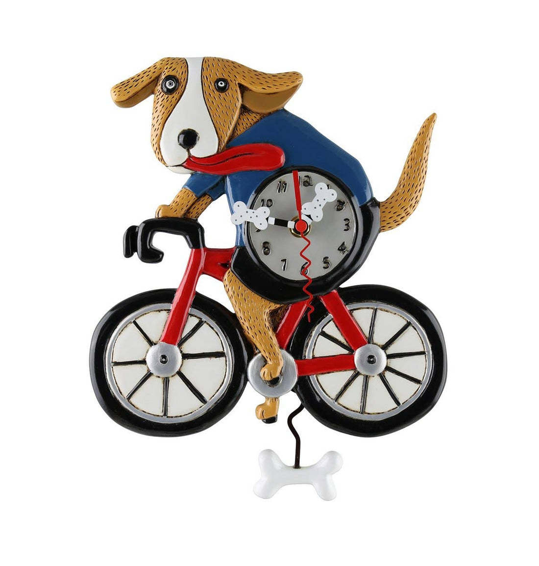 &quot;Bicycle Dog&quot; Clock | Unique Hand - Painted Clock With Pendulum - Oldboy&