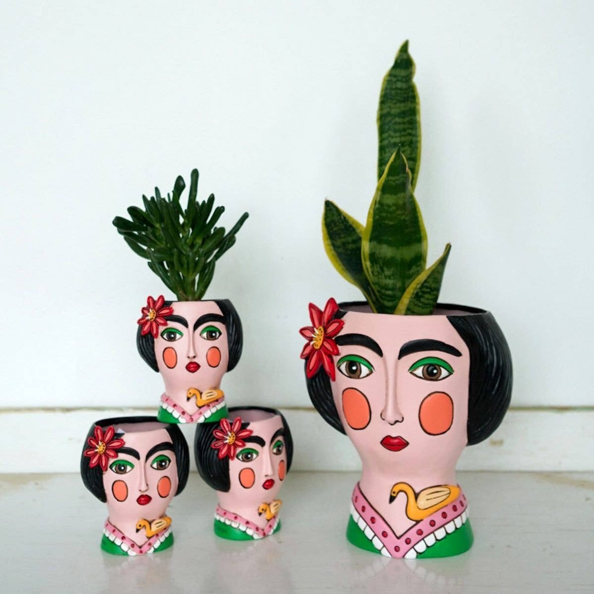 Frida Planter | Hand - Painted Polyresin Planter with Drainage - Oldboy&