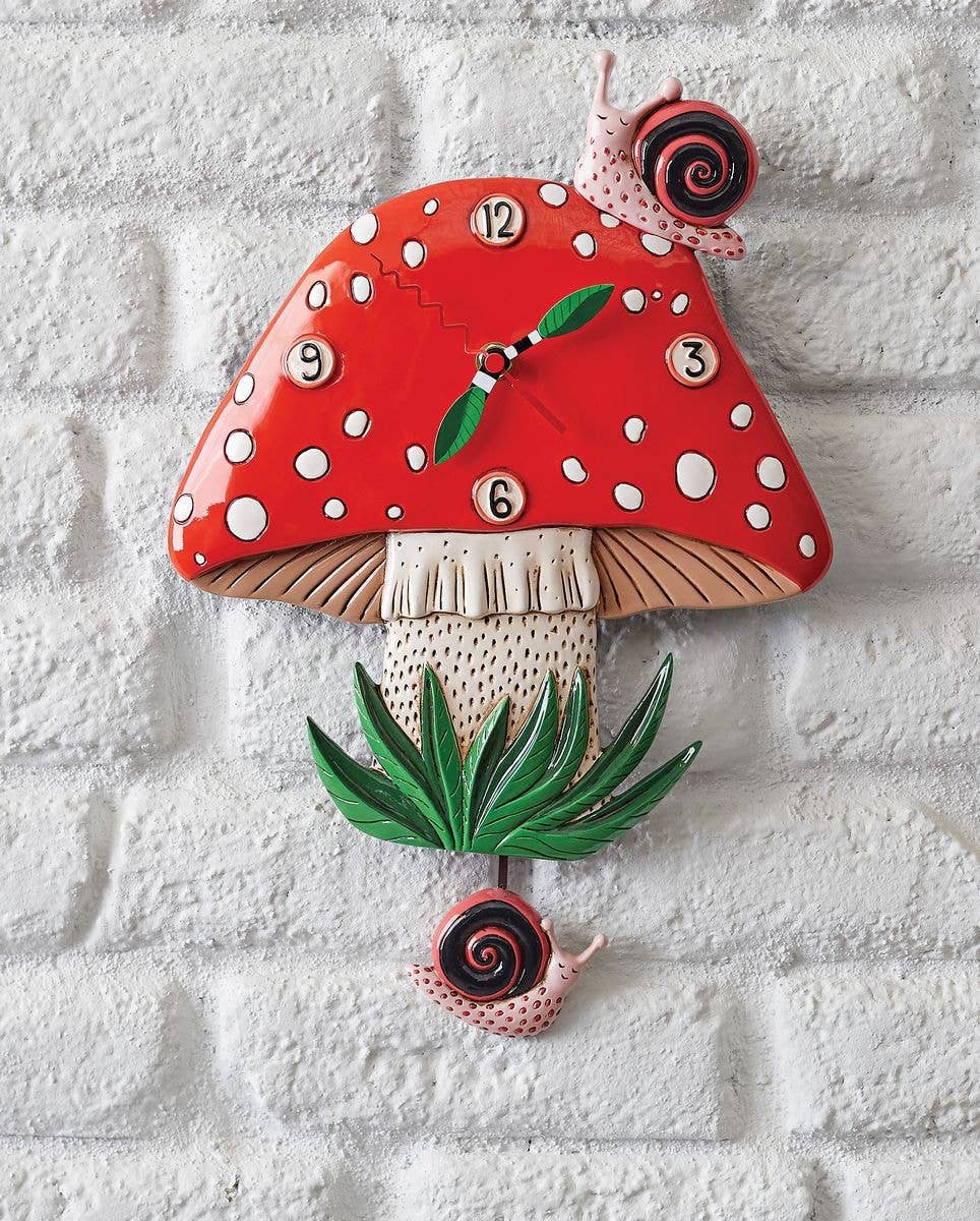 &quot;Fun - Guy Mushroom&quot; Clock | Unique Hand - Painted Mushroom Clock - Oldboy&