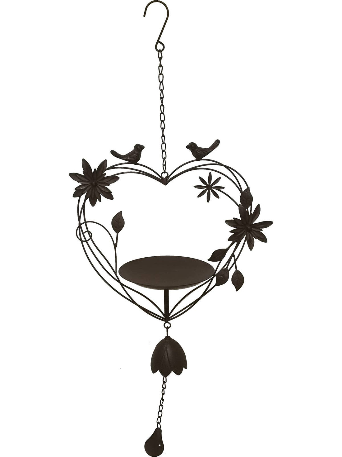 Heart Bird Bath Cast Iron Chime | 82 x 35cm - Oldboy&