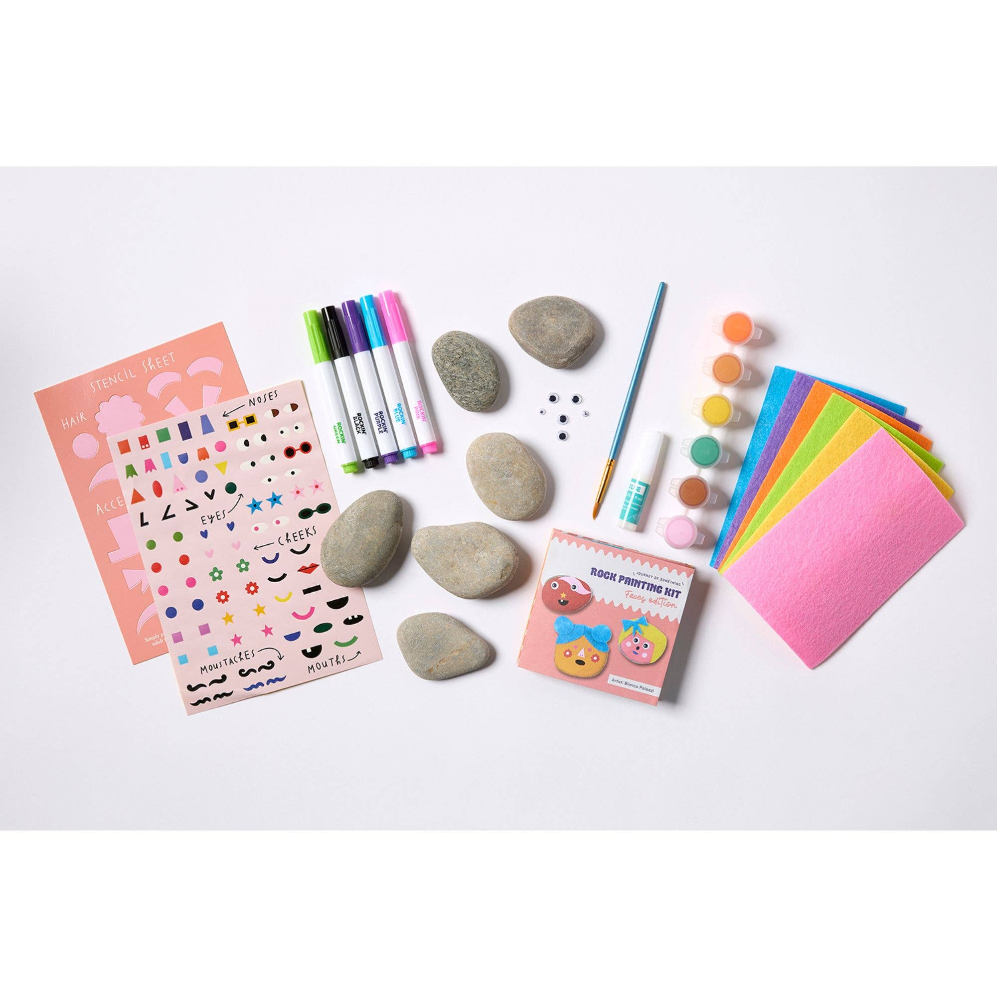 Kids Rock Painting Kit - Cool Faces - Oldboy&