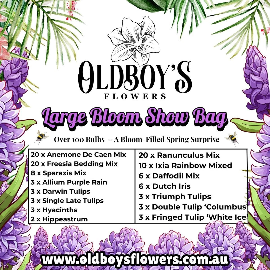 Large Bloom Show Bag – 113 Premium Spring Bulbs in a Luxe Garden Showcase - Oldboy&