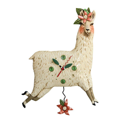 &quot;Llama Love&quot; Clock | Hand - Painted Nature - Inspired Wall Clock - Oldboy&