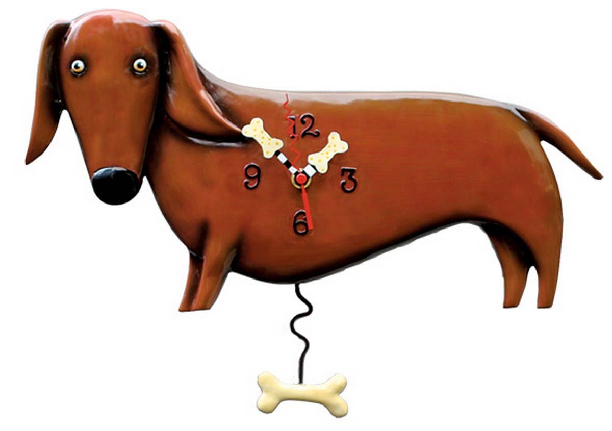 &quot;Oscar&quot; Dachshund Clock | Hand - Painted Nature - Inspired Wall Clock - Oldboy&