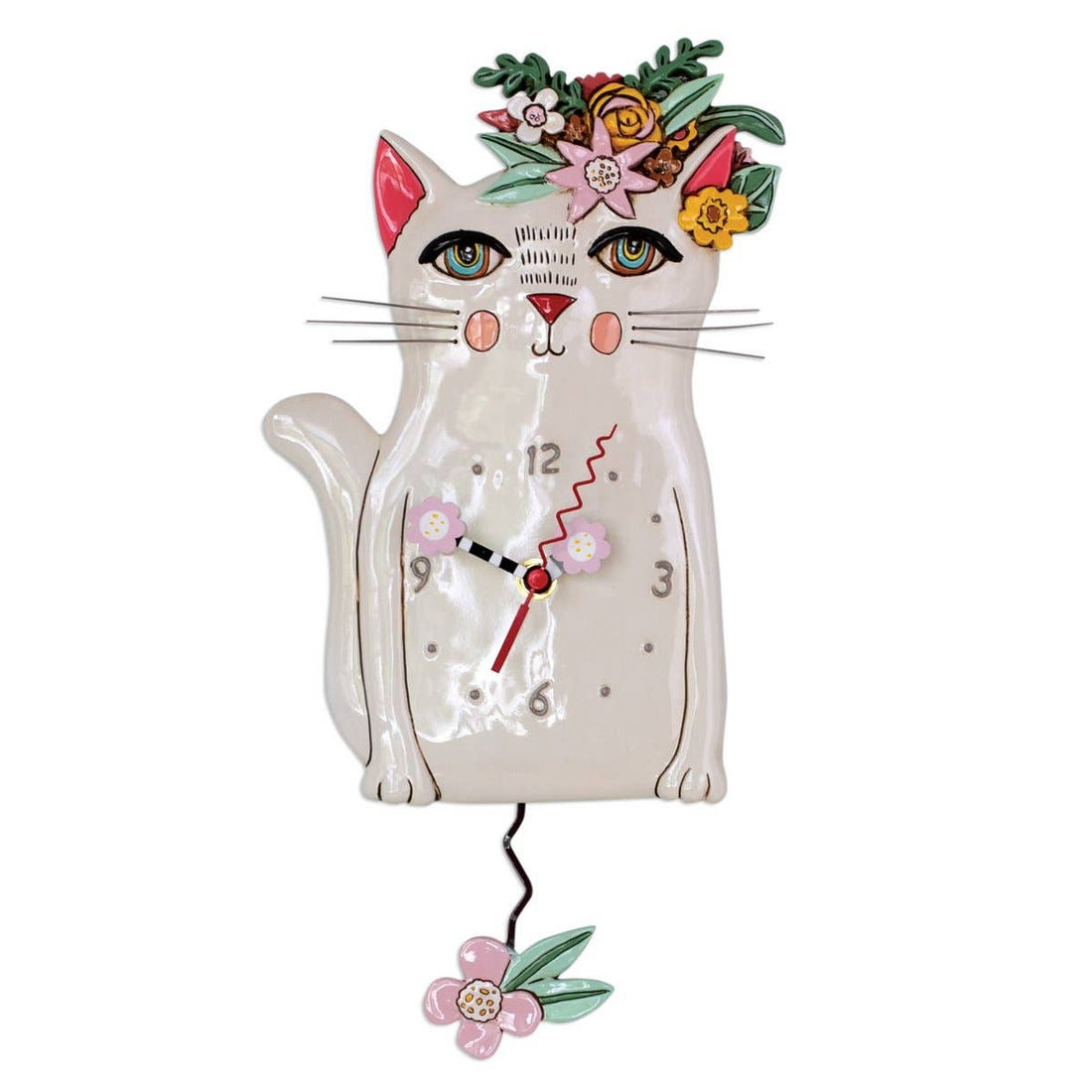 &quot;Pretty Kitty&quot; Clock | Hand - Painted Vintage - Inspired Wall Clock - Oldboy&