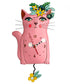 "Pretty Kitty Pink" Clock | Hand - Painted Nature - Inspired Wall Clock - Oldboy&