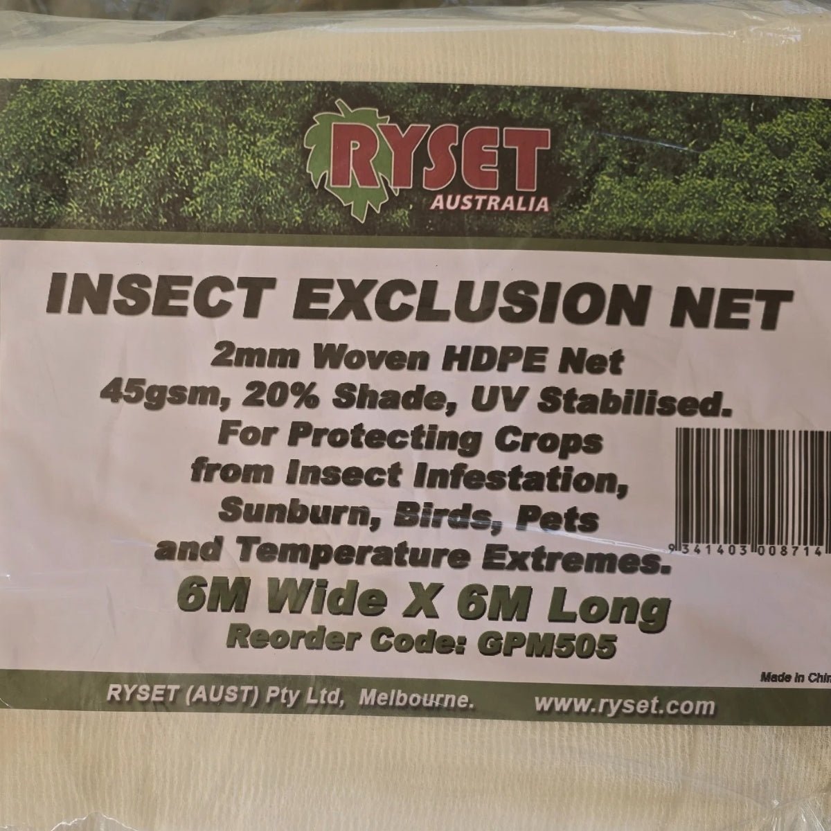 Ryset 6M Wide x 6M Long Large Insect Exclusion Net: The Ultimate Garden Protector - Oldboy&