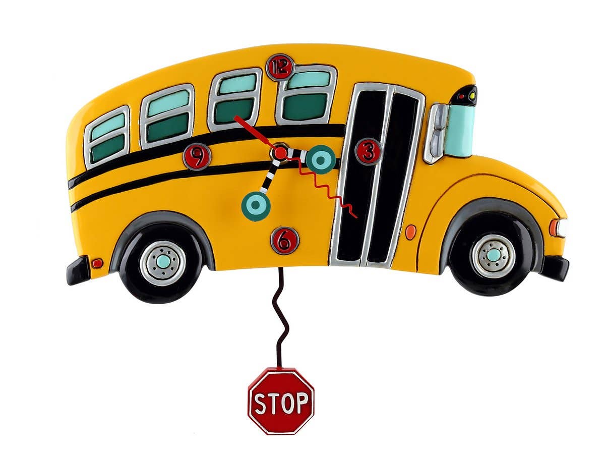 &quot;School Bus&quot; Clock | Hand - Painted Vintage - Inspired Wall Clock - Oldboy&