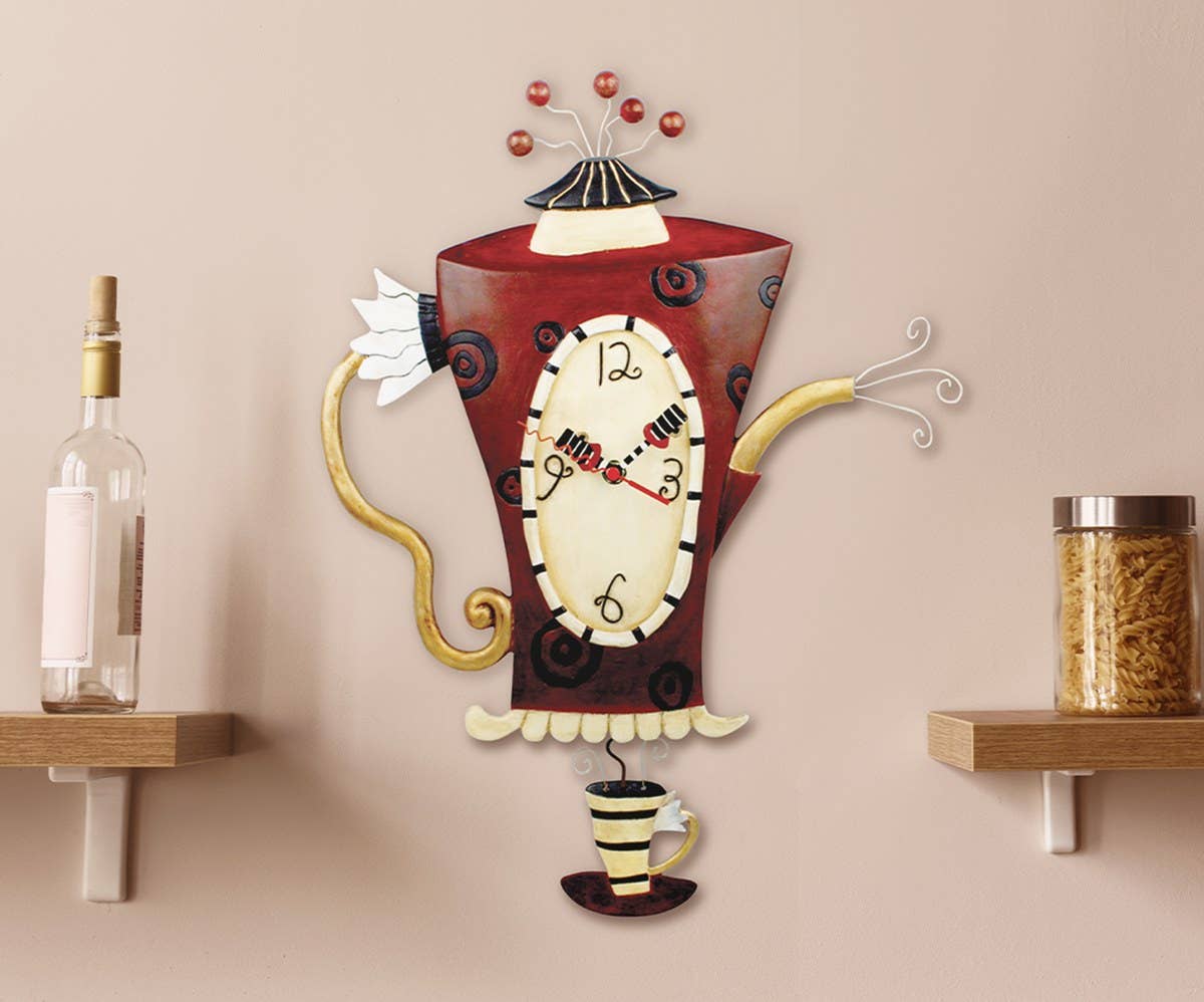 &quot;Steamin Tea&quot; Clock | Hand - Painted Vintage - Inspired Wall Clock - Oldboy&