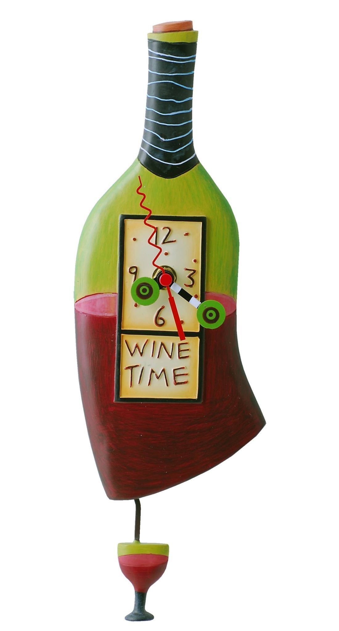 Wine Time Clock | Hand - Painted Wine Bottle Wall Clock - Oldboy&